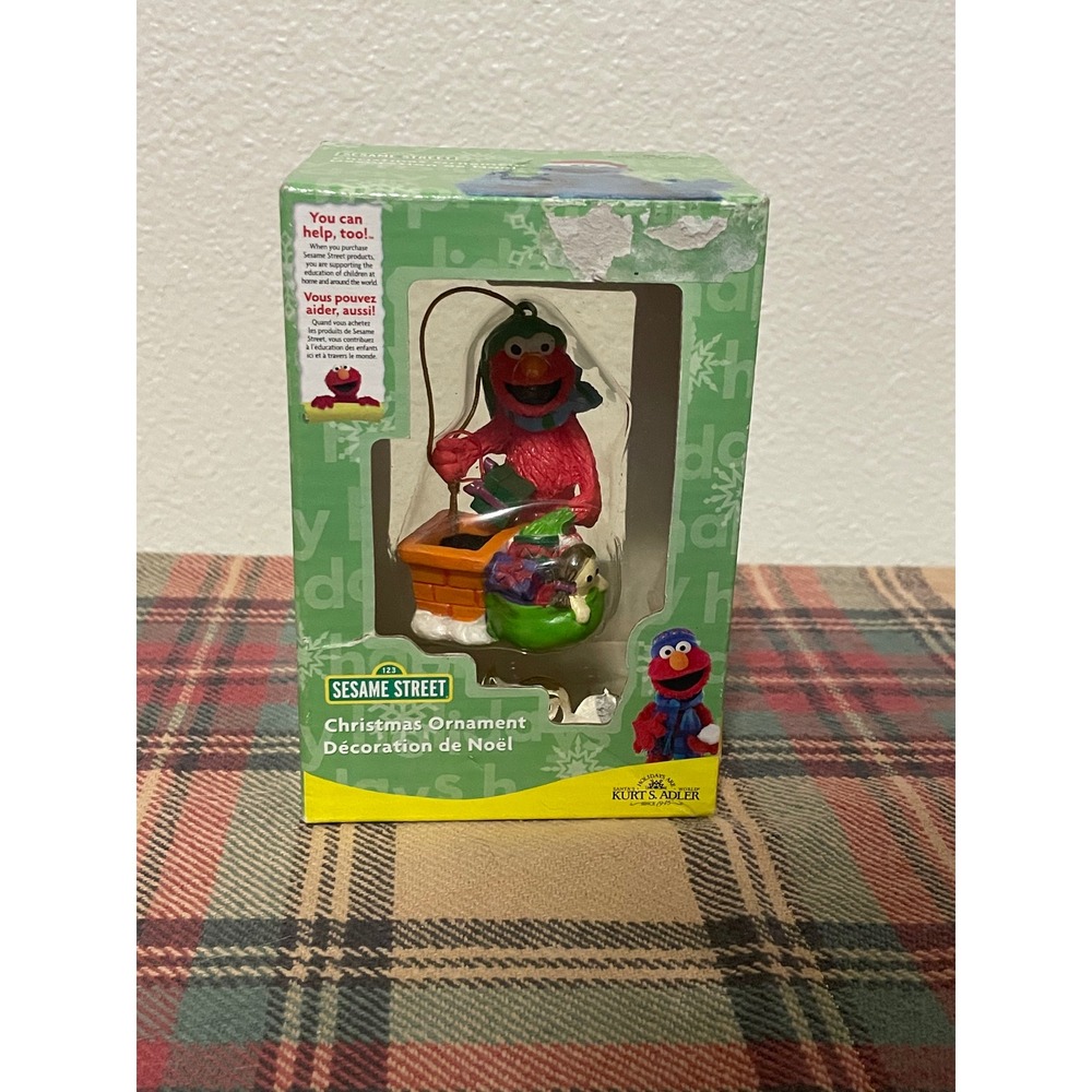 Kurt S Adler Sesame Street Elmo Christmas Ornament Red Good 2007 Chimney ZTR0204